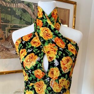 ZARA Floral Halter Neck Bodysuit. Size Small